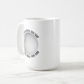 Small Personalized Text Golf Ball 15 oz. Custom コーヒーマグカップ (正面左)