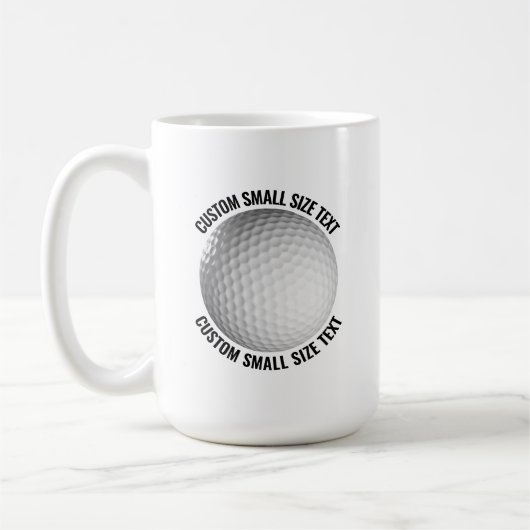 Small Personalized Text Golf Ball 15 oz. Custom コーヒーマグカップ (左)