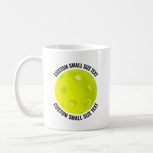 Small Personalized Text Pickleball 11 oz. Custom コーヒーマグカップ (左)