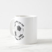 Small Personalized Text Soccer Ball 11 oz. Custom コーヒーマグカップ (正面左)