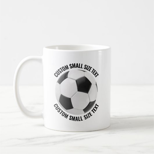 Small Personalized Text Soccer Ball 11 oz. Custom コーヒーマグカップ (左)