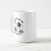 Small Personalized Text Soccer Ball 15 oz. Custom コーヒーマグカップ (正面左)