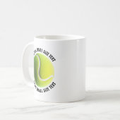 Small Personalized Text Tennis Ball  11 oz. Custom コーヒーマグカップ (正面左)