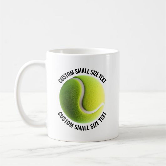 Small Personalized Text Tennis Ball  11 oz. Custom コーヒーマグカップ (左)