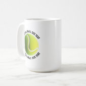 Small Personalized Text Tennis Ball 15 oz. Custom コーヒーマグカップ (正面左)
