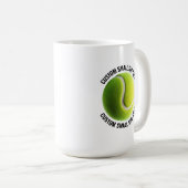 Small Personalized Text Tennis Ball 15 oz. Custom コーヒーマグカップ (正面右)