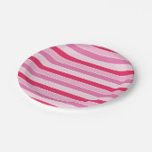 Small Pink and Cream Stripes ペーパープレート (アングル)