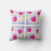 Small Pink Cherry Throw Pillow クッション (裏面)