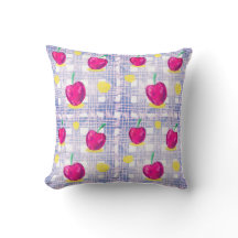 Small Pink Cherry Throw Pillow