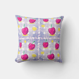 Small Pink Cherry Throw Pillow クッション
