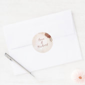 Small Round Wedding Sticker | Elegant Botanical  ラウンドシール (封筒)