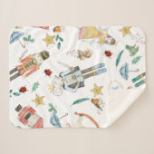 small sherpa blanket - ideal gift for new baby シェルパブランケット (正面(横))