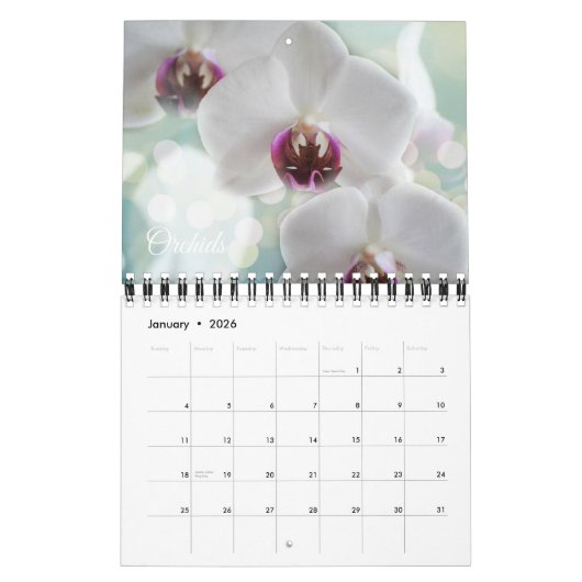 Small Size Beautiful Flowers Calendar カレンダー (1月 2026)