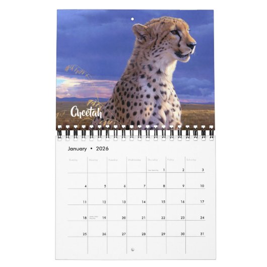 Small Size Exotic Animals Calendar カレンダー (1月 2026)