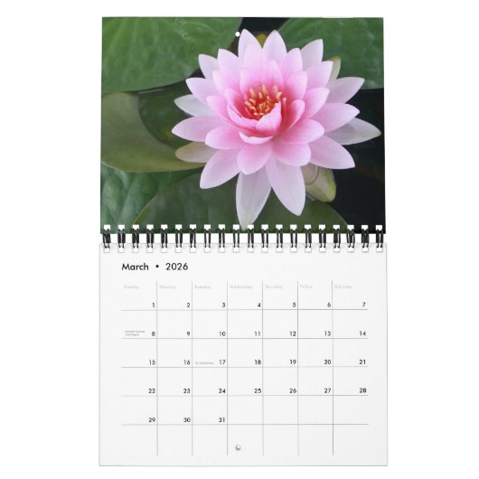Small Size Exotic Flowers Calendar カレンダー (3月 2026)