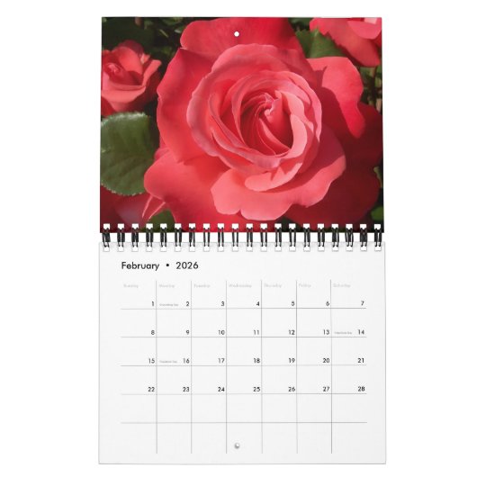 Small Size Forever Roses Calendar カレンダー (2月 2026)