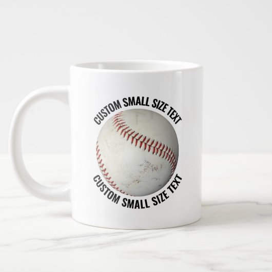 Small Size Personalized Text Baseball Custom ジャンボコーヒーマグカップ (左)