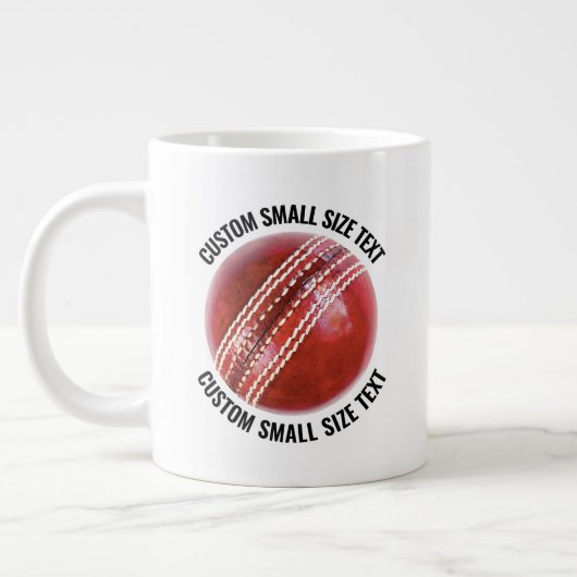 Small Size Personalized Text Cricket Ball Custom ジャンボコーヒーマグカップ (左)