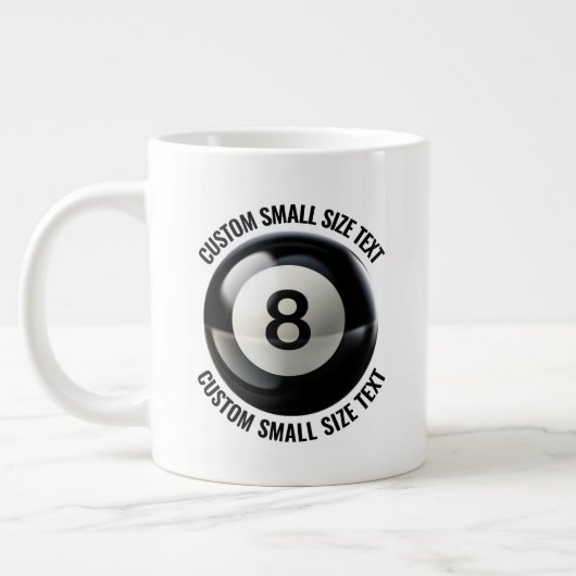Small Size Personalized Text Pool 8 Ball Custom ジャンボコーヒーマグカップ (左)