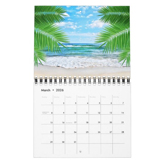 Small Size Tropics Paradise Calendar カレンダー (3月 2026)