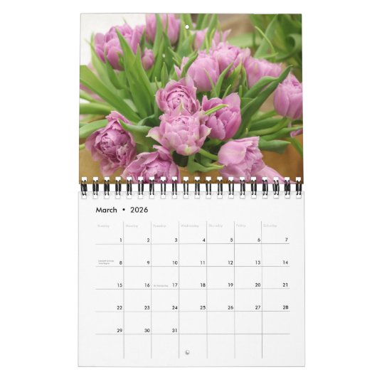 Small Size Tulips Calendar カレンダー (3月 2026)