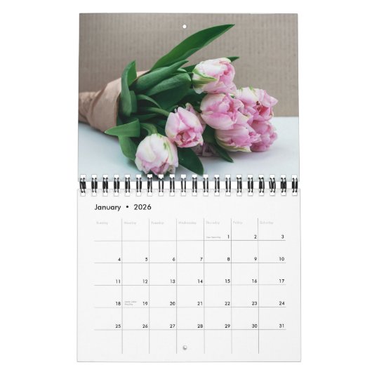 Small Size Tulips Calendar カレンダー (1月 2026)