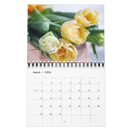 Small Size Tulips Calendar カレンダー (3月 2026)