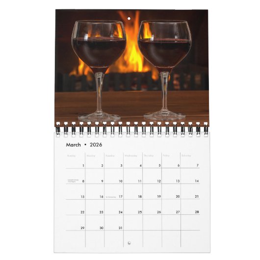 Small Size Wine Lovers Calendar カレンダー (3月 2026)