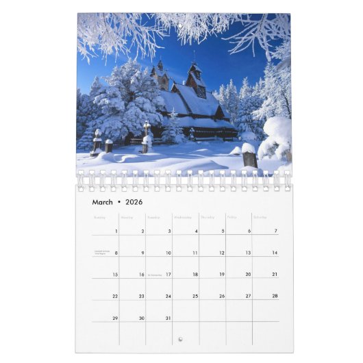 Small Size Winter Calendar カレンダー (3月 2026)