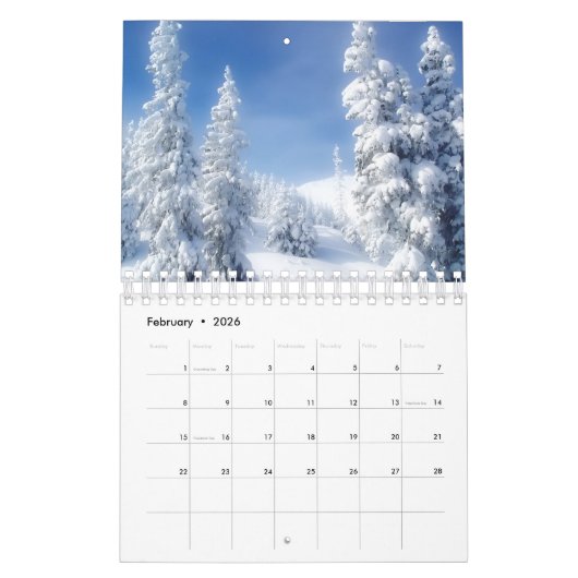 Small Size Winter Paradise Calendar カレンダー (2月 2026)