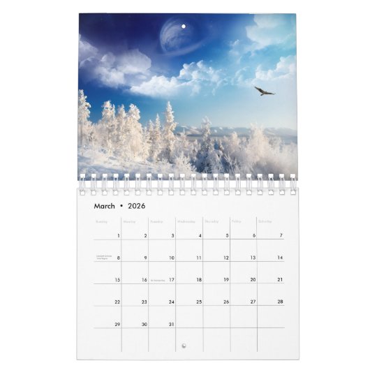 Small Size Winter Paradise Calendar カレンダー (3月 2026)