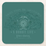 Small Steps, Big Adventures - A Hobbit Life スクエアペーパーコースター<br><div class="desc">Channel your inner Hobbit with this cozy Lord of the Rings™ design inspired by the peaceful hills of the Shire™. Featuring a quaint Hobbit hole with its signature round door tucked into a lush, grassy hillside, the artwork is paired with the uplifting phrase, “Small Steps Big Adventures – A Hobbit...</div>