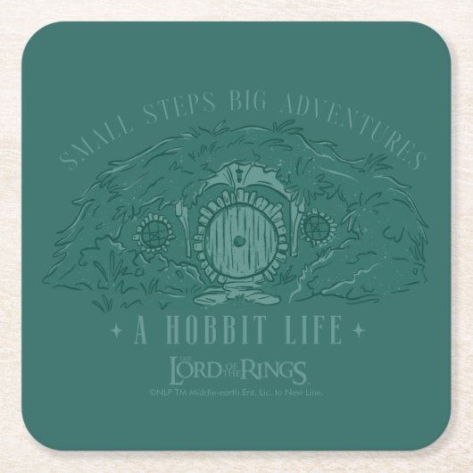 Small Steps, Big Adventures - A Hobbit Life スクエアペーパーコースター (正面)