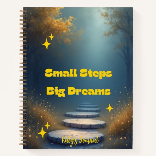 Small Steps, Big Dreams – Inspirational Notebook ノートブック (正面)