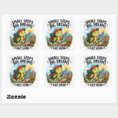 Small Steps Big Dreams Turtle Sticker | Cute Motiv スクエアシール (シート)