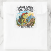 Small Steps Big Dreams Turtle Sticker | Cute Motiv スクエアシール (バッグ)