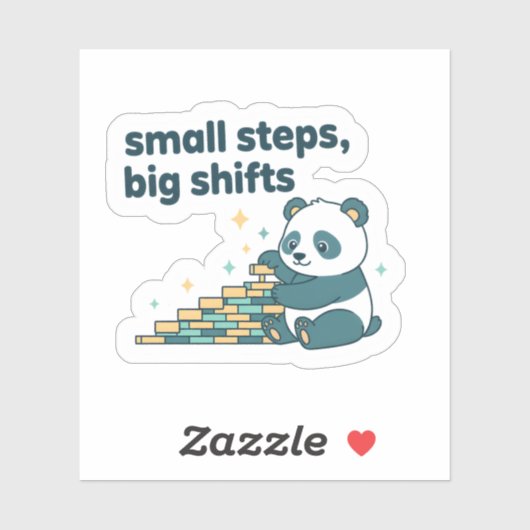 Small Steps Big Shifts Sticker  Motivational Panda シール (シート)