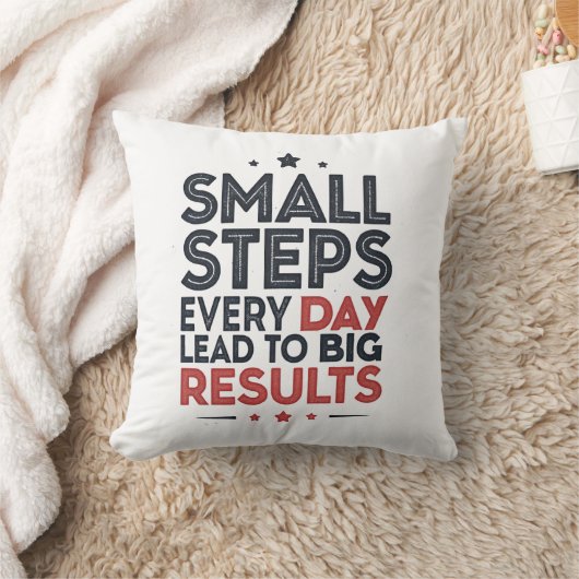 Small Steps Every Day Lead – Motivational Quote De クッション (ブランケット)