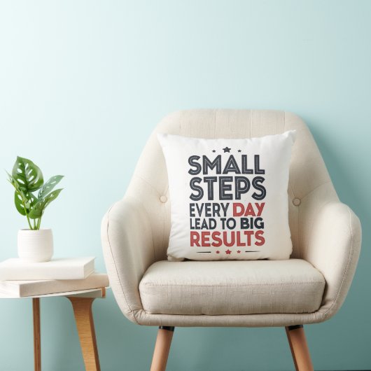 Small Steps Every Day Lead – Motivational Quote De クッション (椅子)
