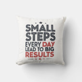 Small Steps Every Day Lead – Motivational Quote De クッション (正面)