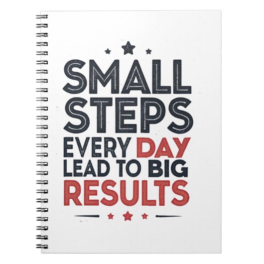 Small Steps Every Day Lead – Motivational Quote De ノートブック (正面)