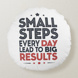 Small Steps Every Day Lead – Motivational Quote De ラウンドクッション