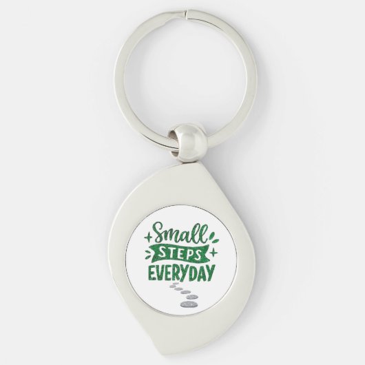 Small Steps Everyday Motivational Keychain キーホルダー (正面)