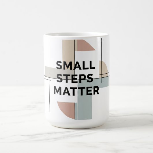 Small Steps Matter Geometric Mug コーヒーマグカップ (中央)