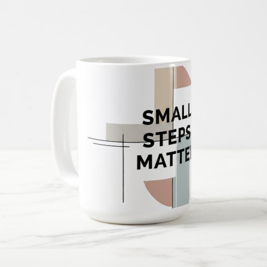 Small Steps Matter Geometric Mug コーヒーマグカップ (正面左)