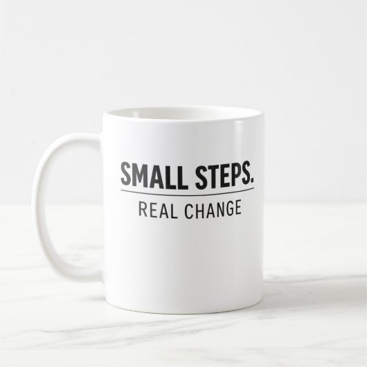 Small Steps Real Change – Minimal Motivation Hoodi コーヒーマグカップ (左)