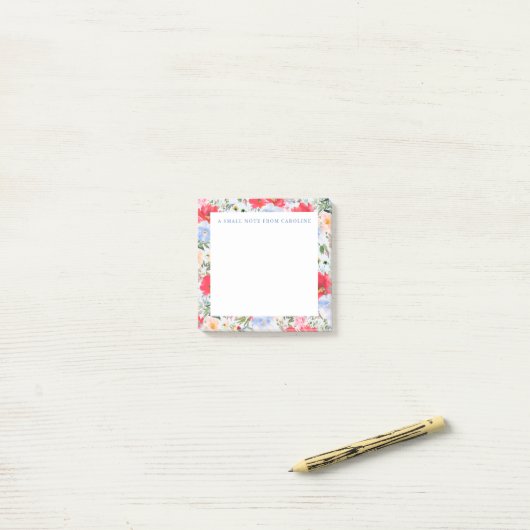 Small Sticky Note Floral Notes ポストイット (デスク上)