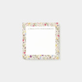 Small Sticky Notepad Wildflower Watercolor Floral ポストイット (正面)