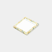 Small Sticky Notepad Yellow Watercolor Floral ポストイット (アングル)