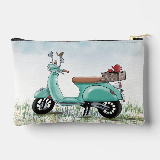 Small Teal Scooter  アクセサリーポーチ (裏面)